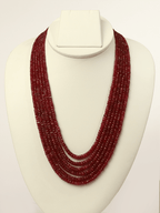 Multi-Strand Ruby Bead Necklace
