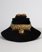 Heirloom Jadau Choker Set: Natural Ruby, Emerald & Freshwater Pearl (Gold Plated)