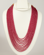 Cascading Ruby Bead Necklace