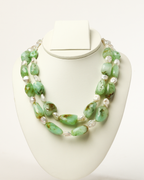 Strawberry Quartz & Baroque Pearl Necklace