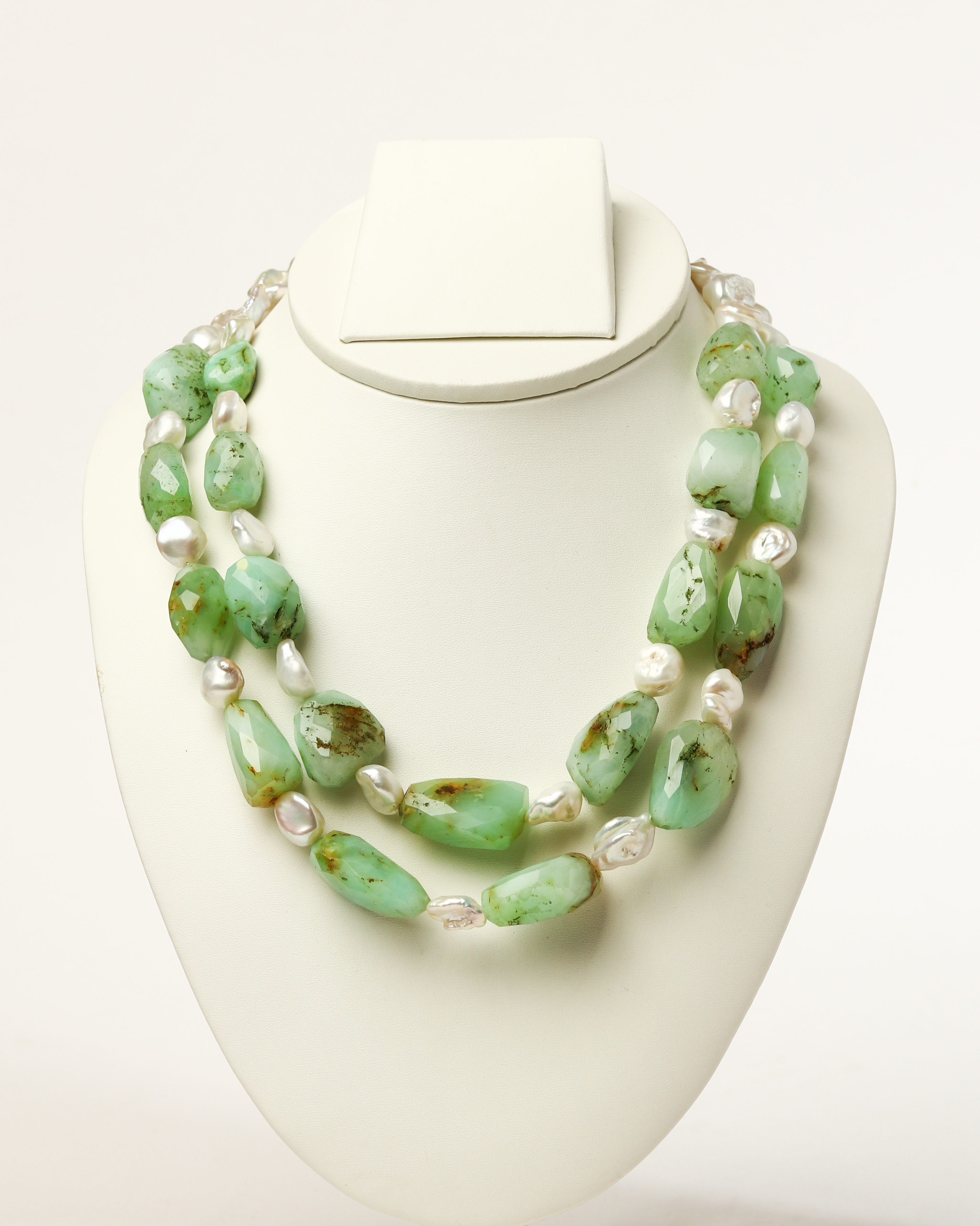 Strawberry Quartz & Baroque Pearl Necklace