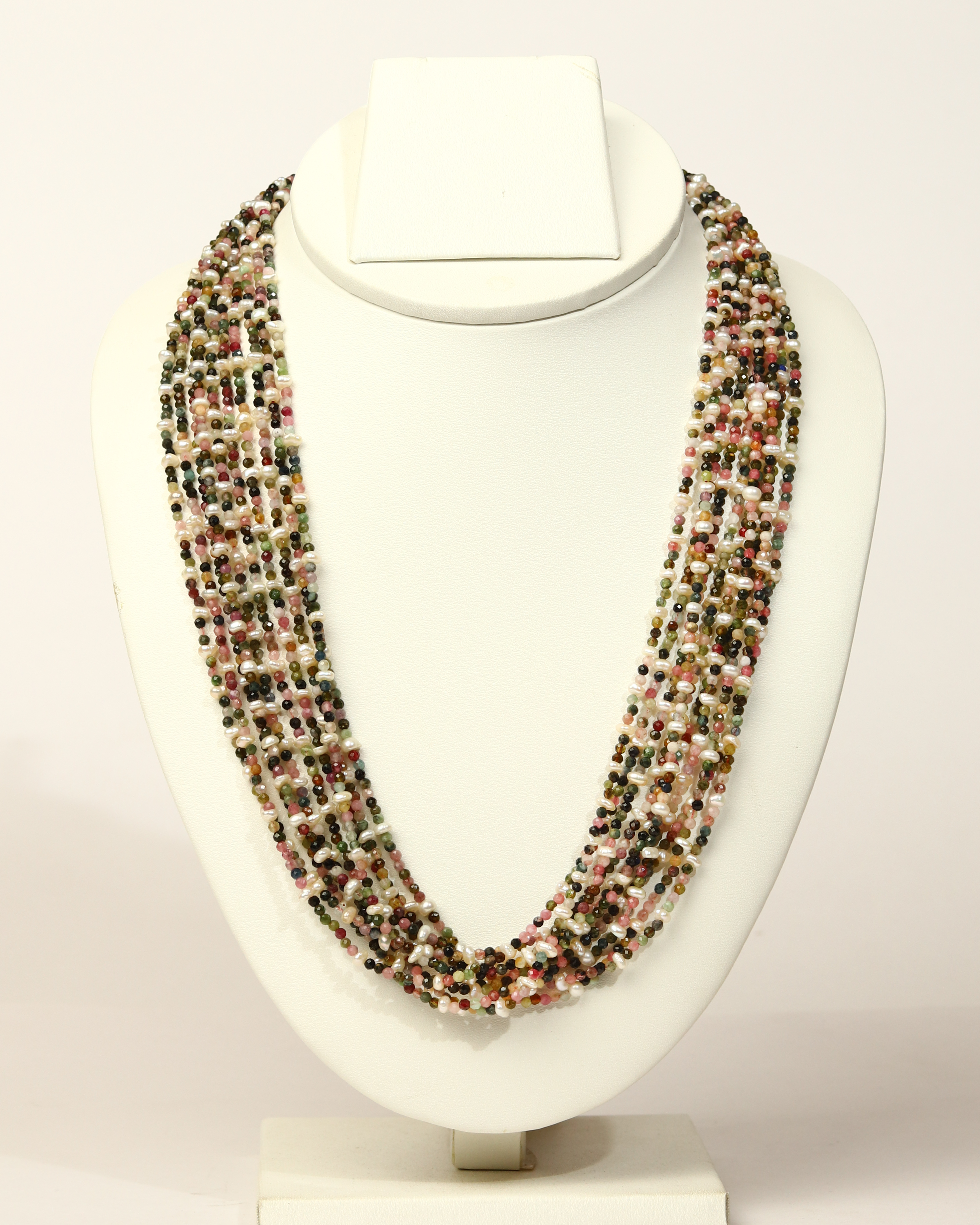 Radiant Tourmaline Pearl Necklace