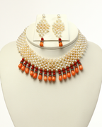 Choker with Coral and Pearl