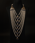 Nizami Royal Sath Lada Necklace – Handcrafted Pearls & Blue Sapphires