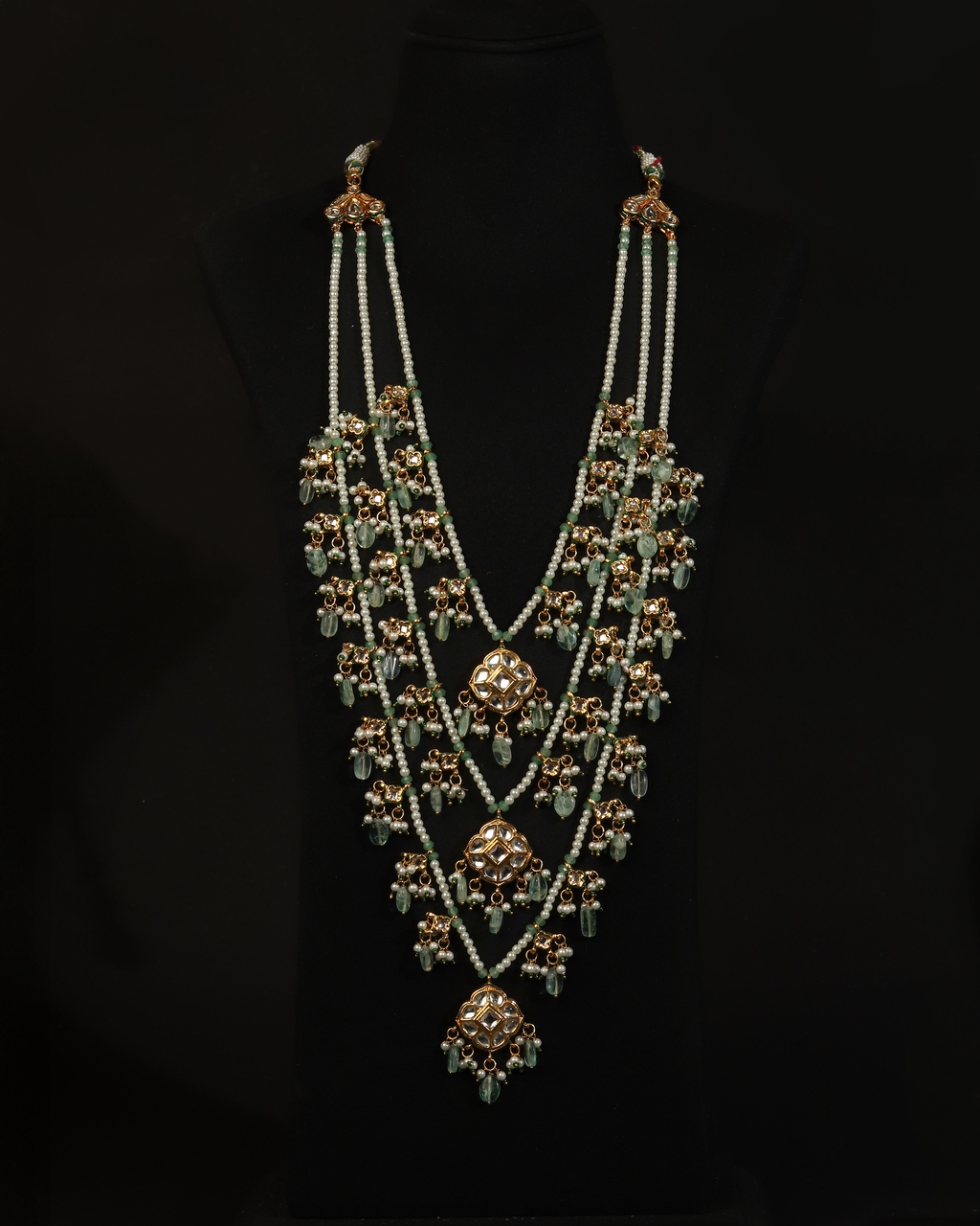 Kundan Necklace | Pearls and Green Gemstones