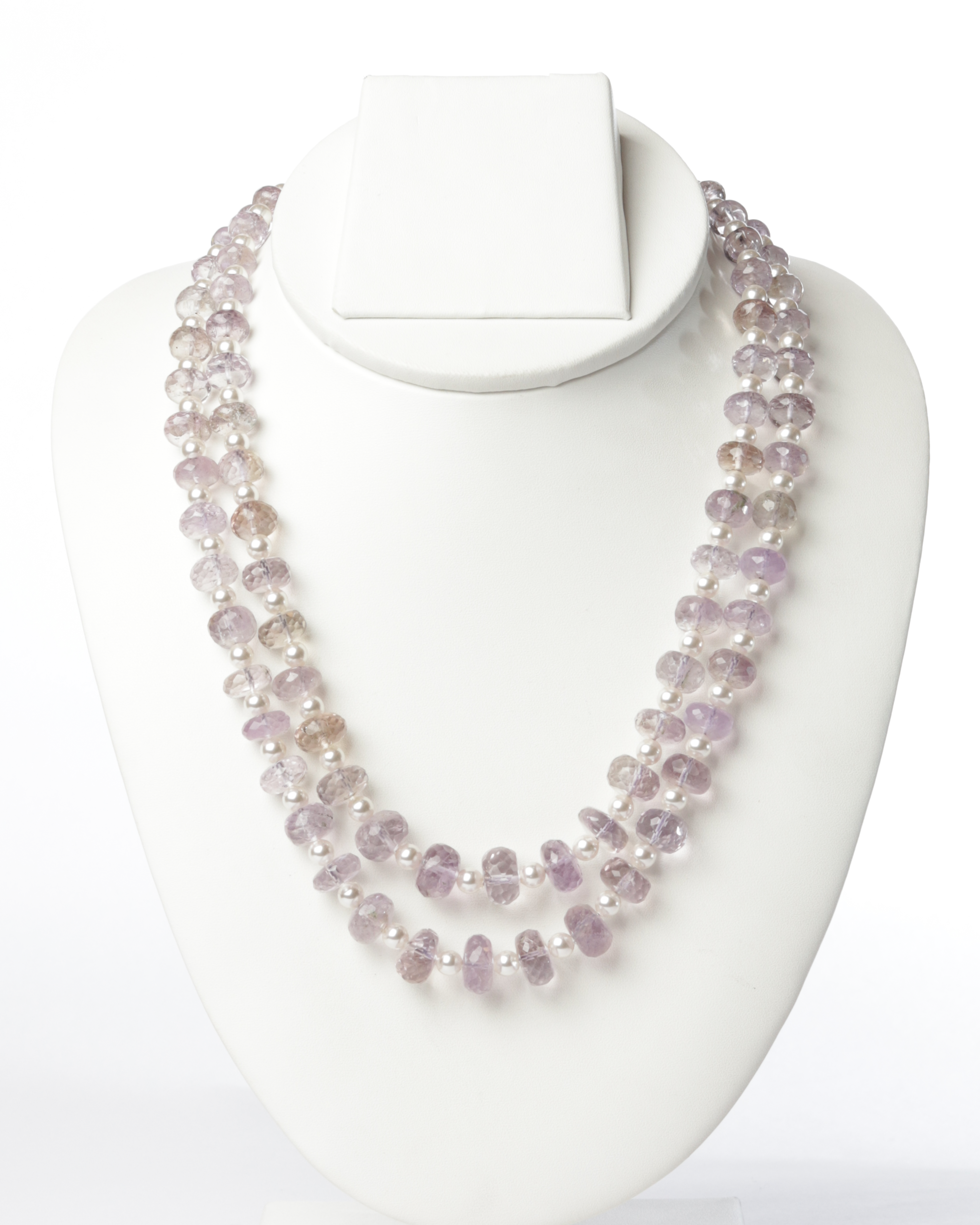 Two-Strand Amethyst & Pearl Necklace