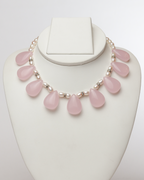Rose Quartz & Pearl Choker Necklace