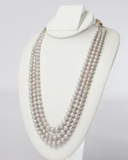 Three Strand Gray Pearl Necklace