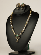Green Moissanite Polki & Kundan Set