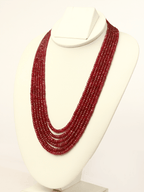 Multi-Strand Ruby Bead Necklace