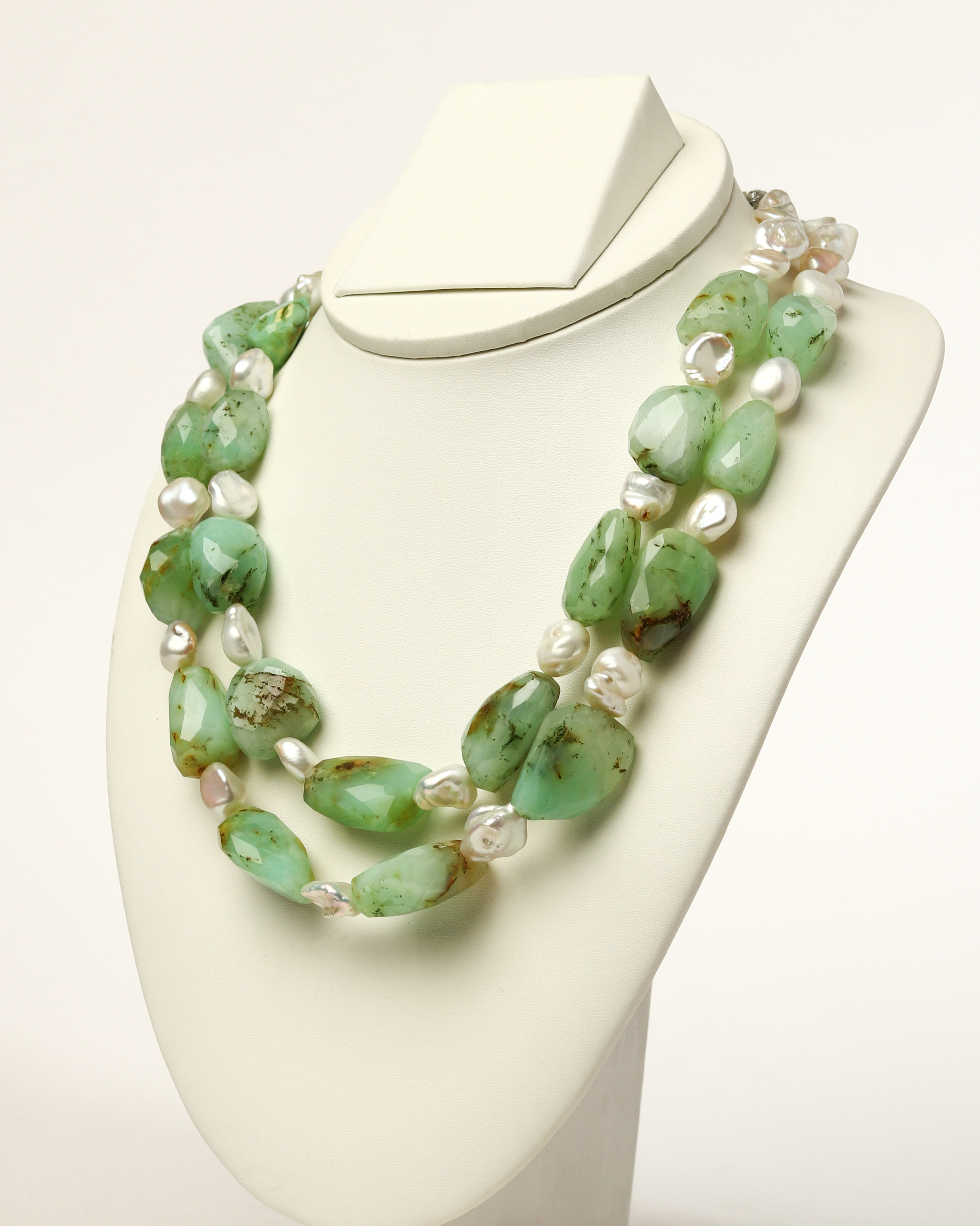 Strawberry Quartz & Baroque Pearl Necklace