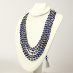 Blue Sapphire with Pearls Multi-Strand Necklace
