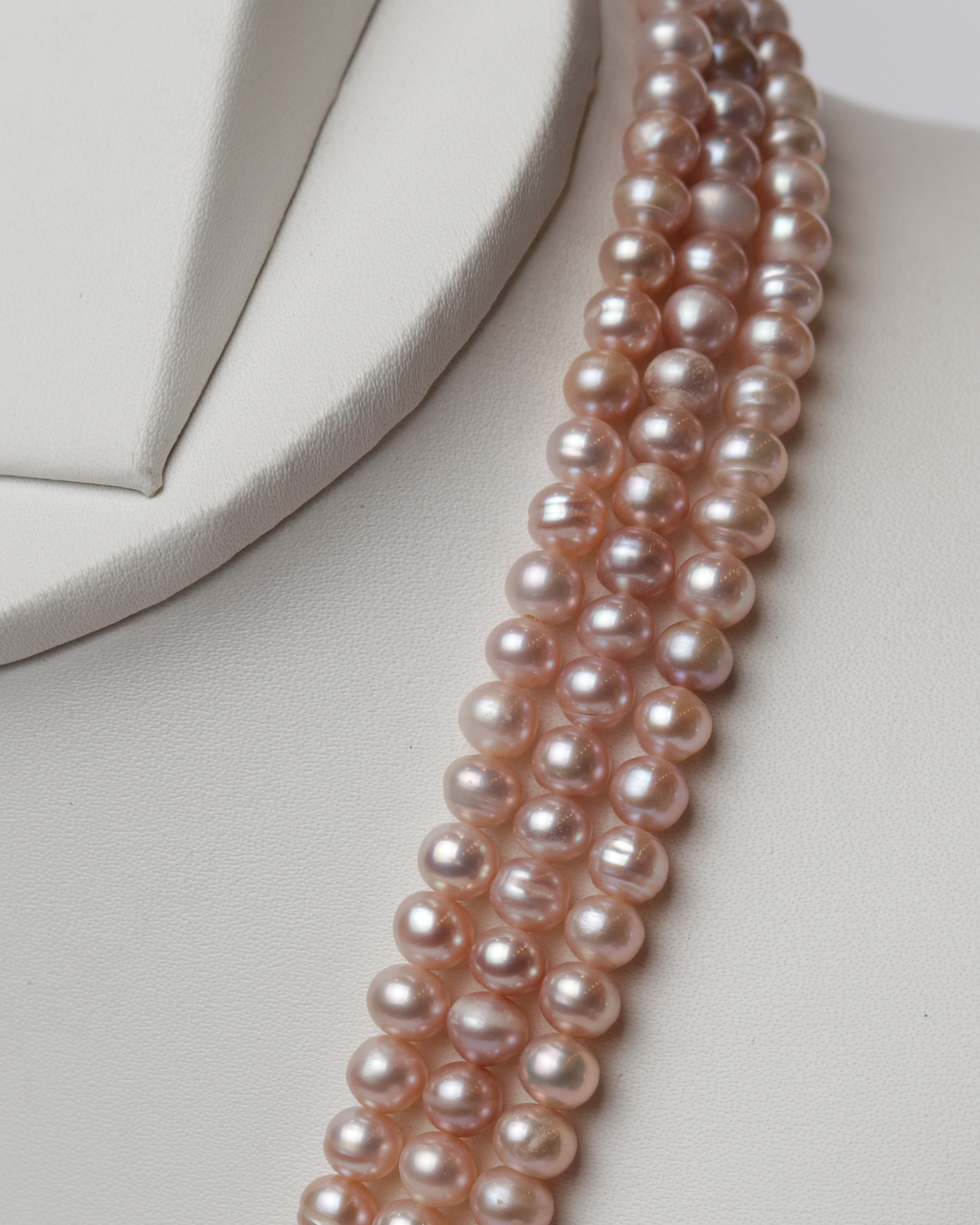 Three Strand Rose Pearl