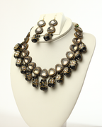 Black & Gold Polki Necklace Set