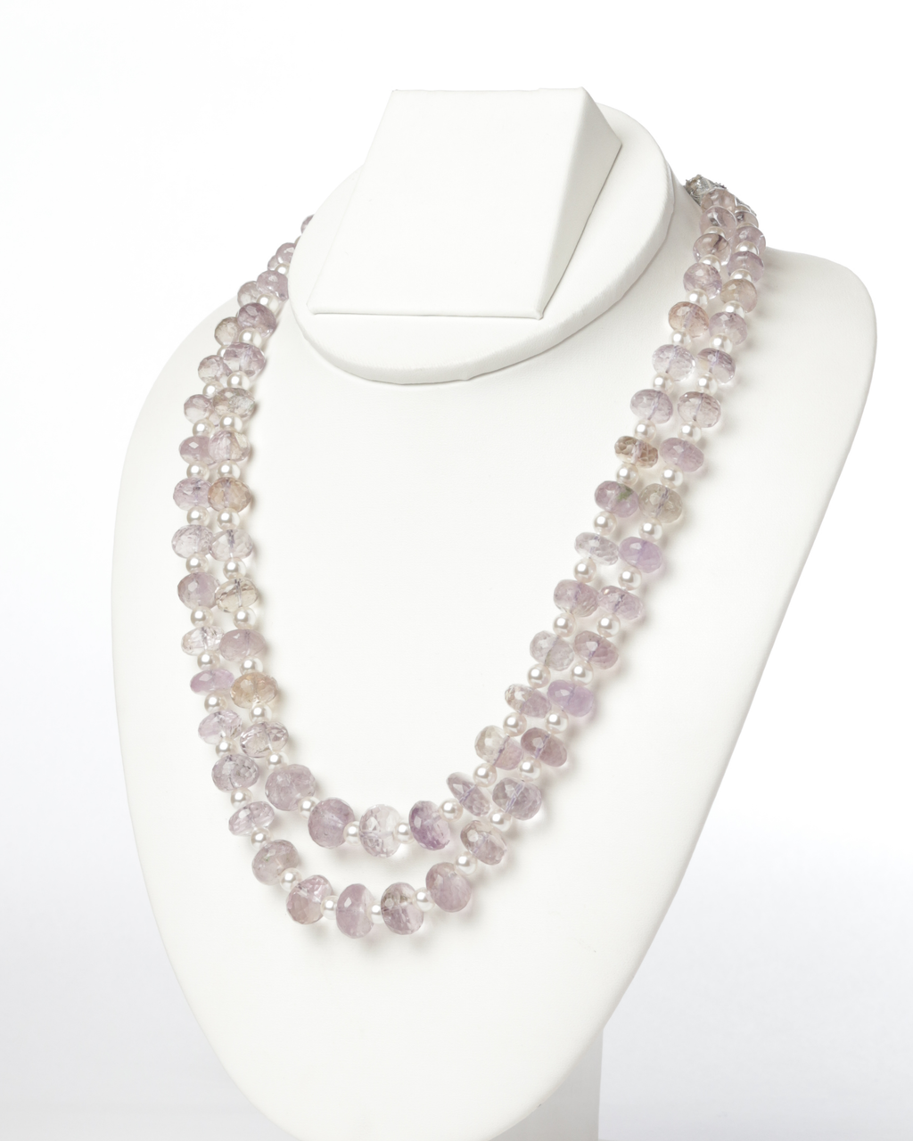 Two-Strand Amethyst & Pearl Necklace