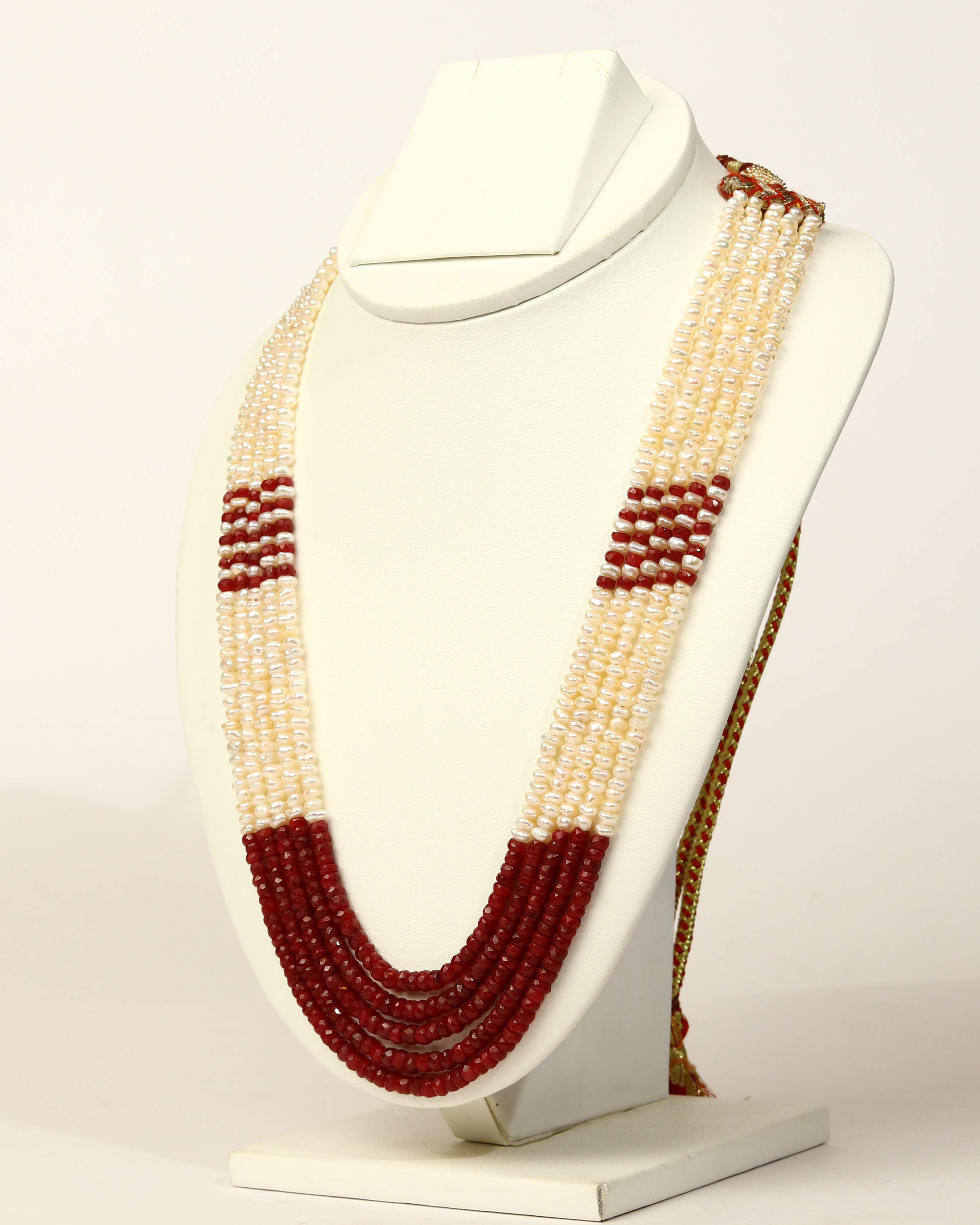 Ruby Pearl Multi-Strand Necklace