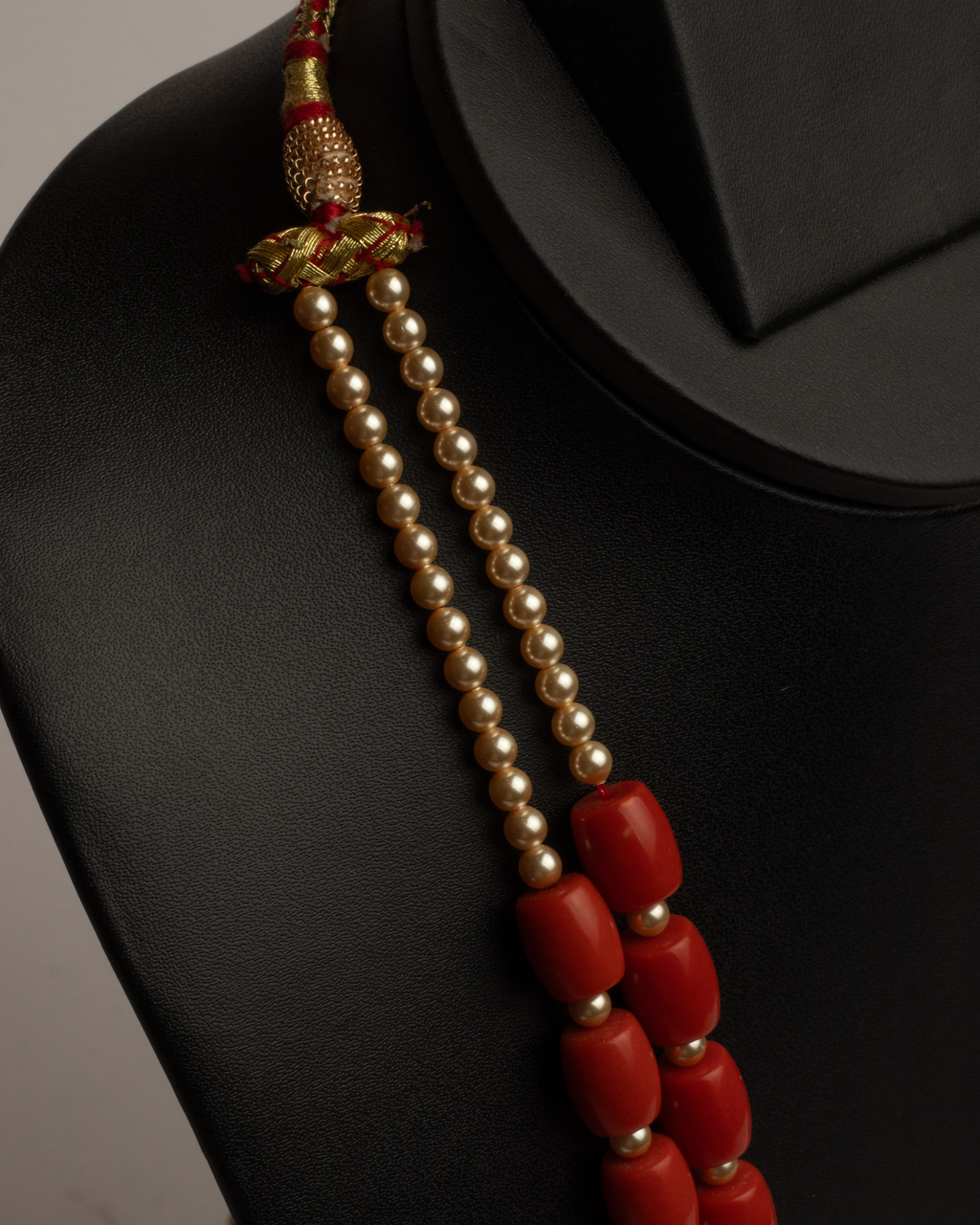 Coral & Swarovski Necklace