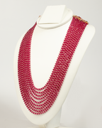 Cascading Ruby Bead Necklace