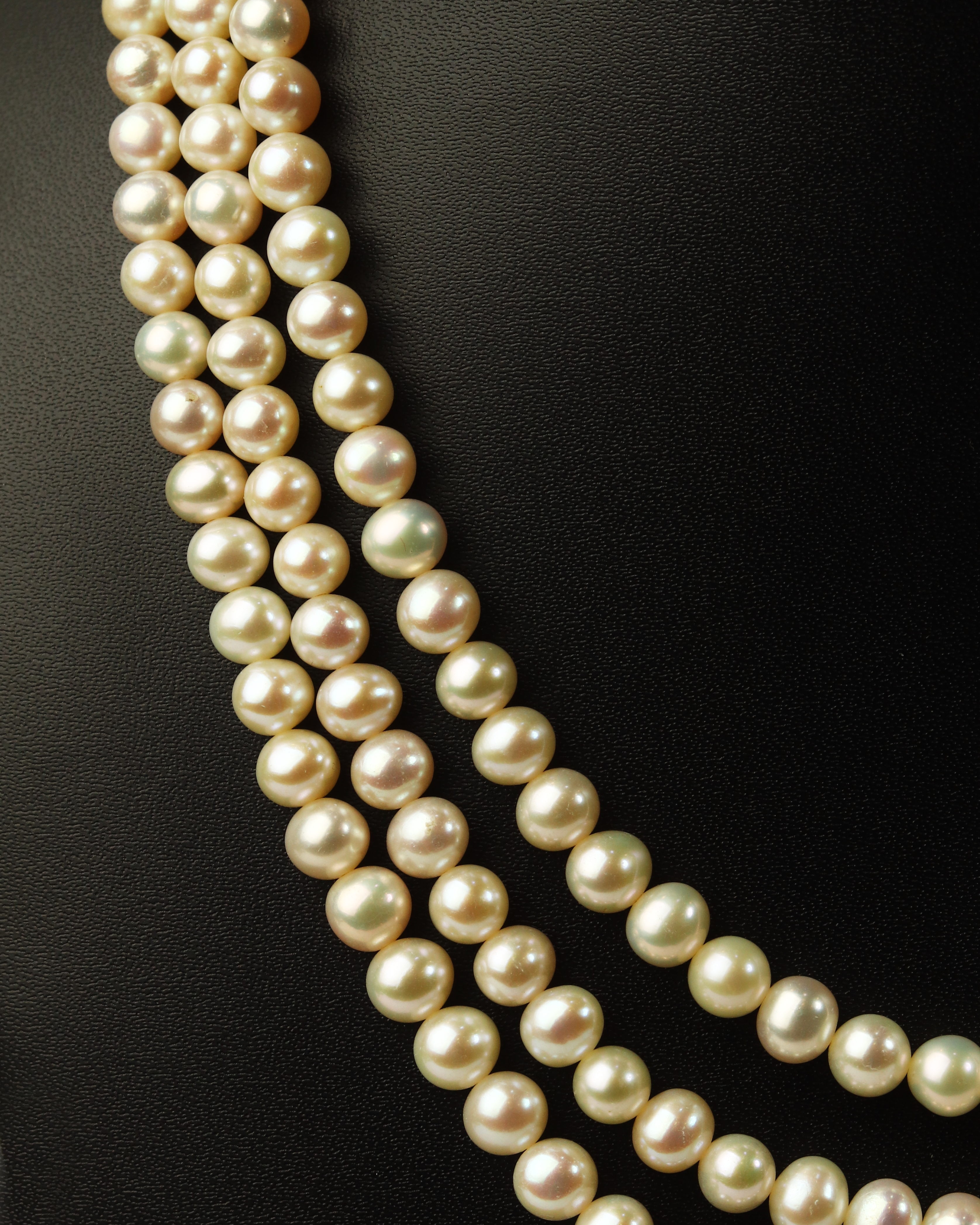Classic Three-Strand Pearl Necklace