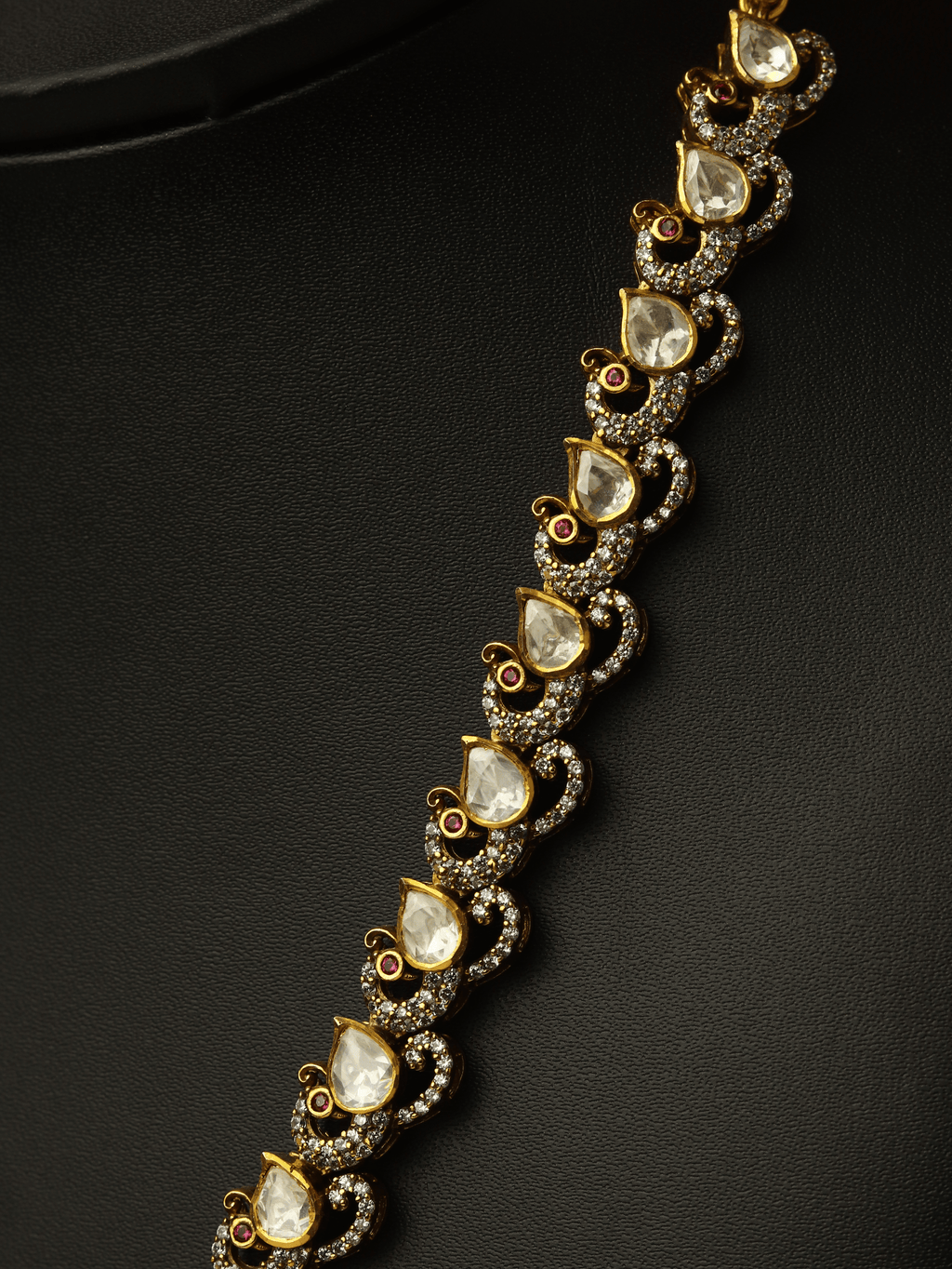 Green Moissanite Polki & Kundan Set