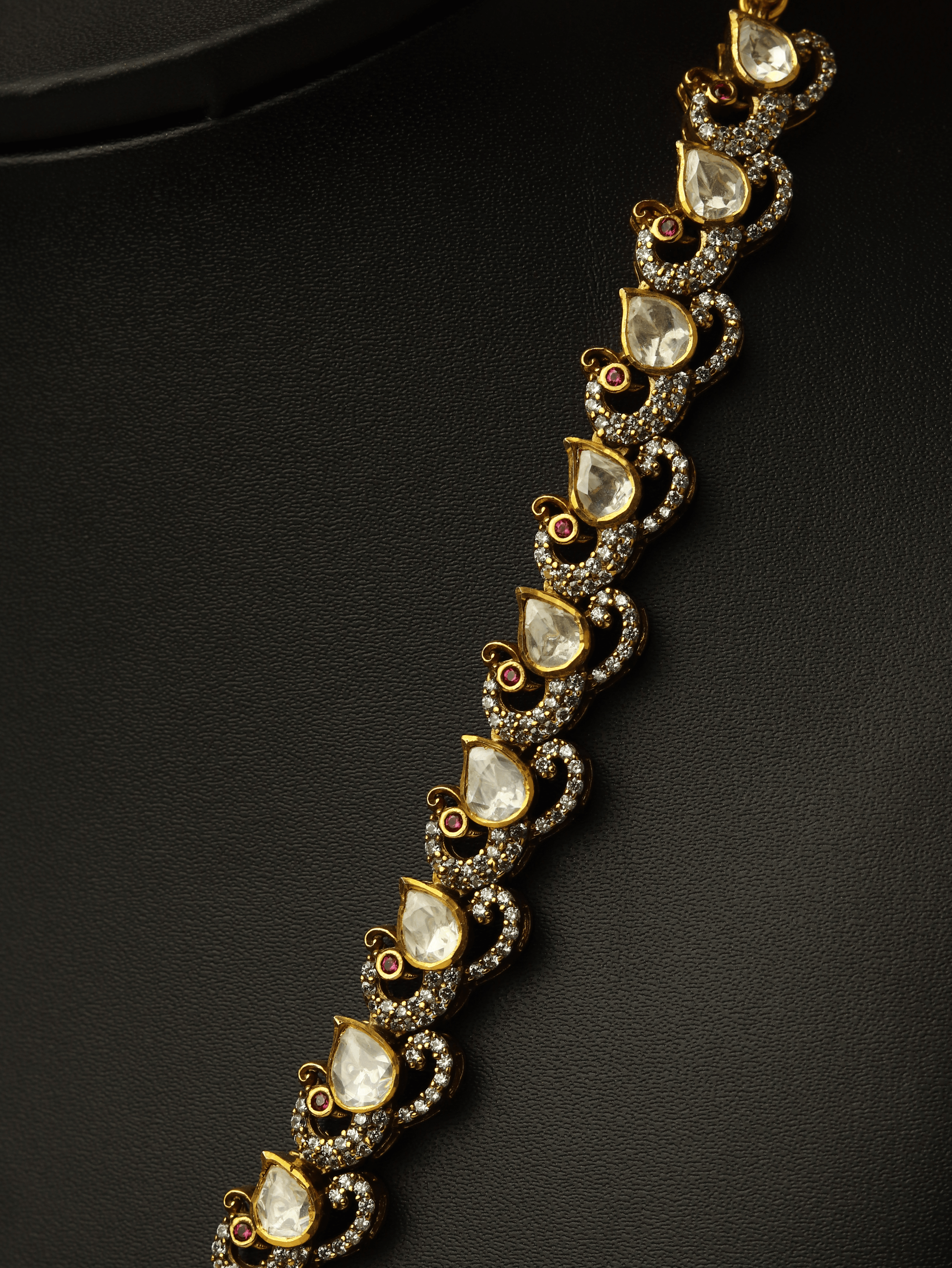 Green Moissanite Polki & Kundan Set