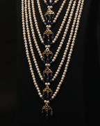 Nizami Royal Sath Lada Necklace – Handcrafted Pearls & Blue Sapphires