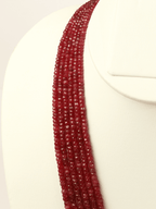 Multi-Strand Ruby Bead Necklace