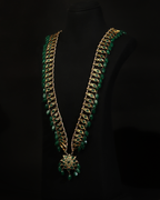 Green  Onyx Emerald Pathani Haar – Traditional Nizami Necklace