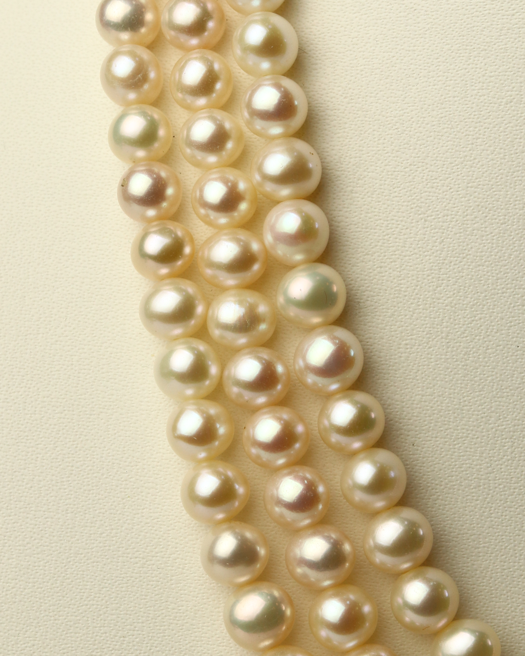 Timeless Three-Row Genuine Freshwater Pearl Necklace (17-inch Draped)