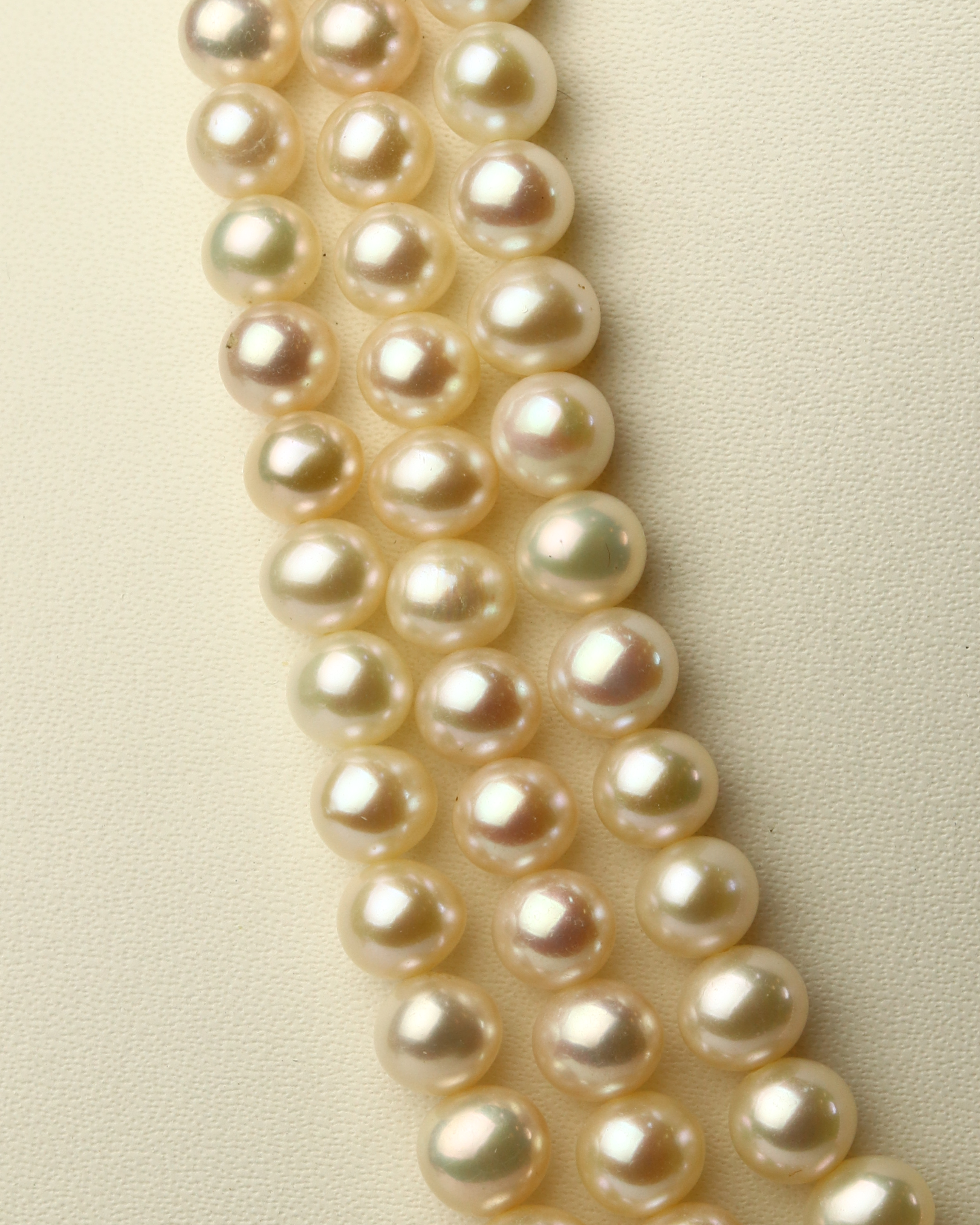 Timeless Three-Row Genuine Freshwater Pearl Necklace (17-inch Draped)