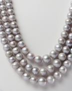 Three Strand Gray Pearl Necklace