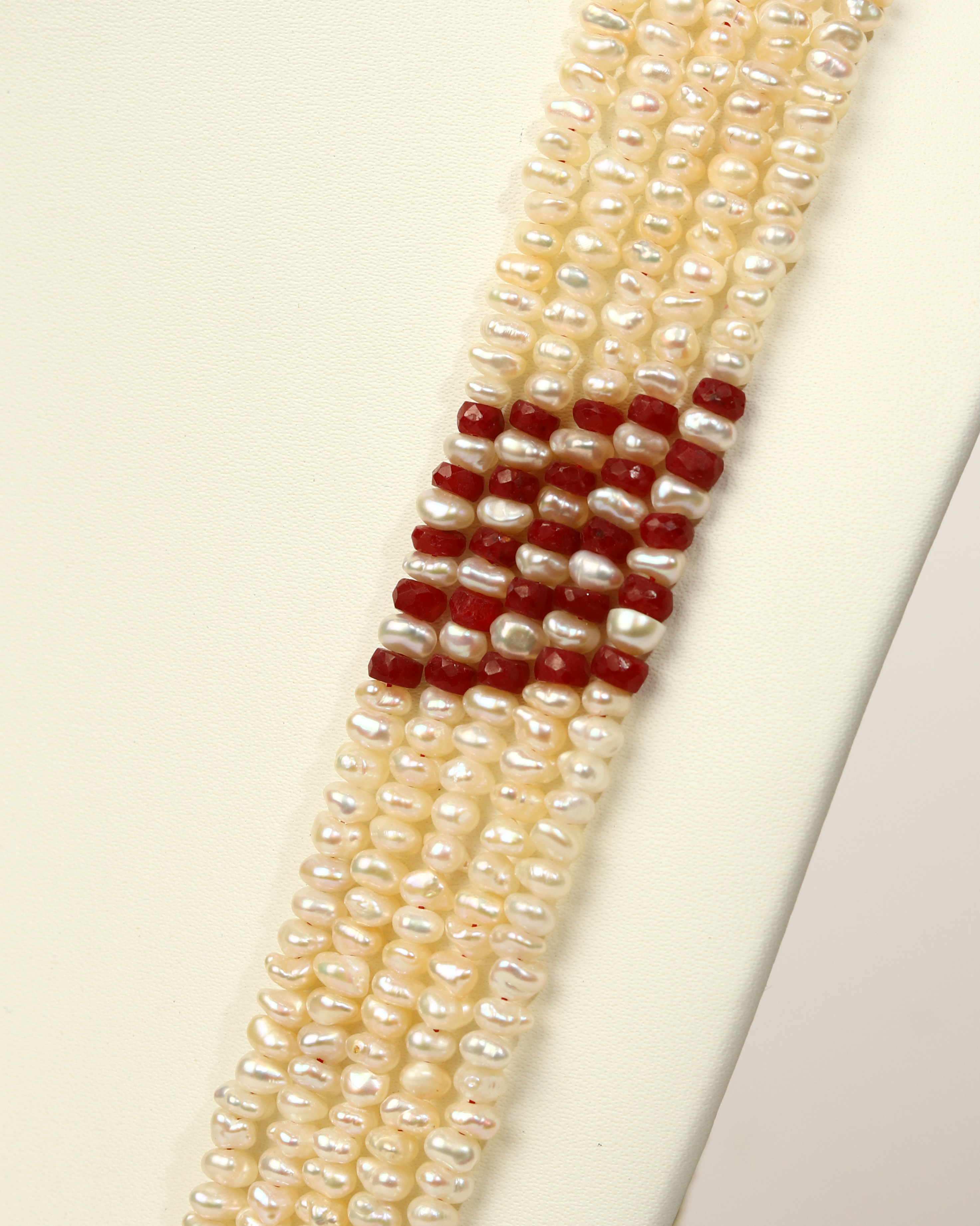 Ruby Pearl Multi-Strand Necklace