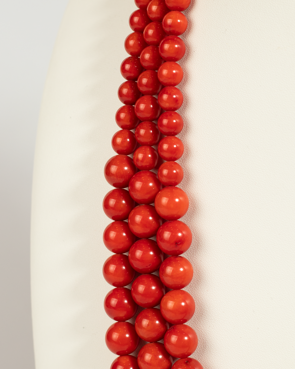 Graduated Three-Strand Coral Necklace