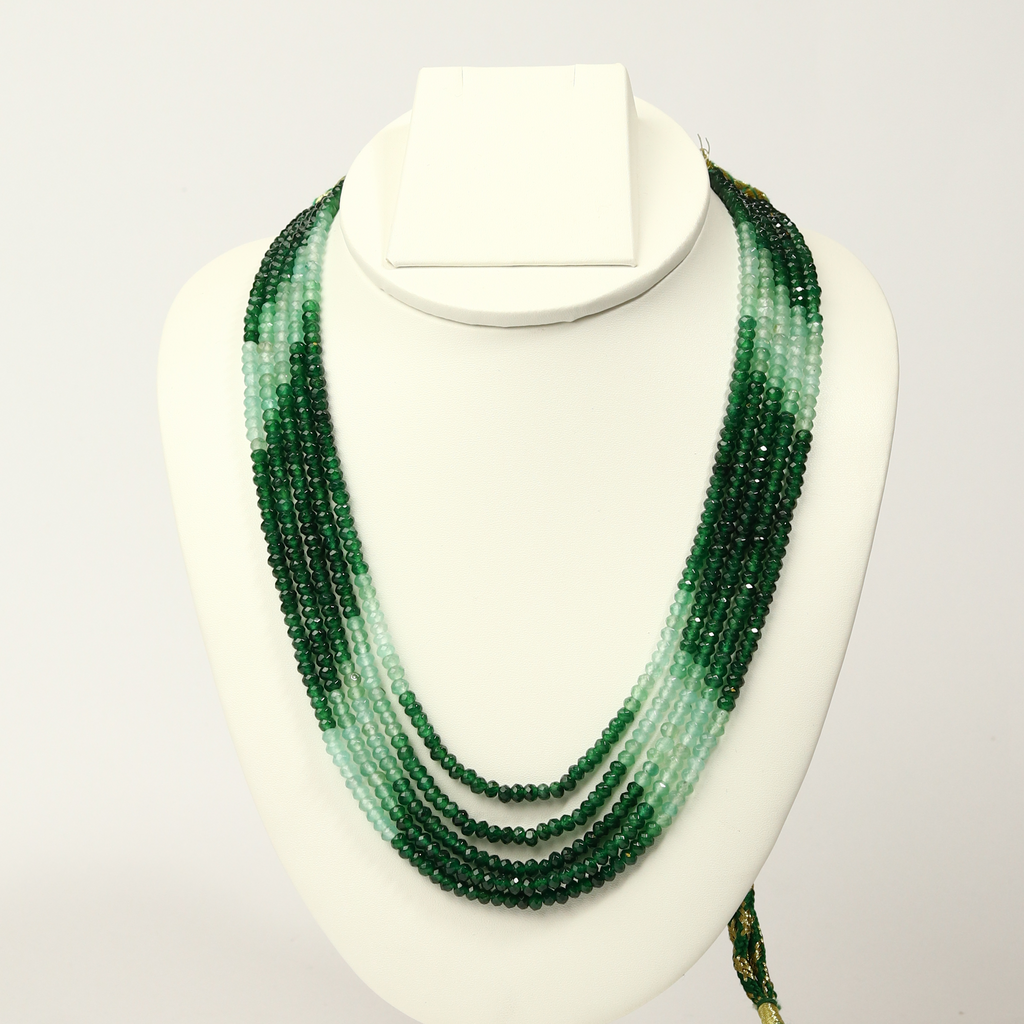 Green Shaded Onyx Multi-Strand Necklace