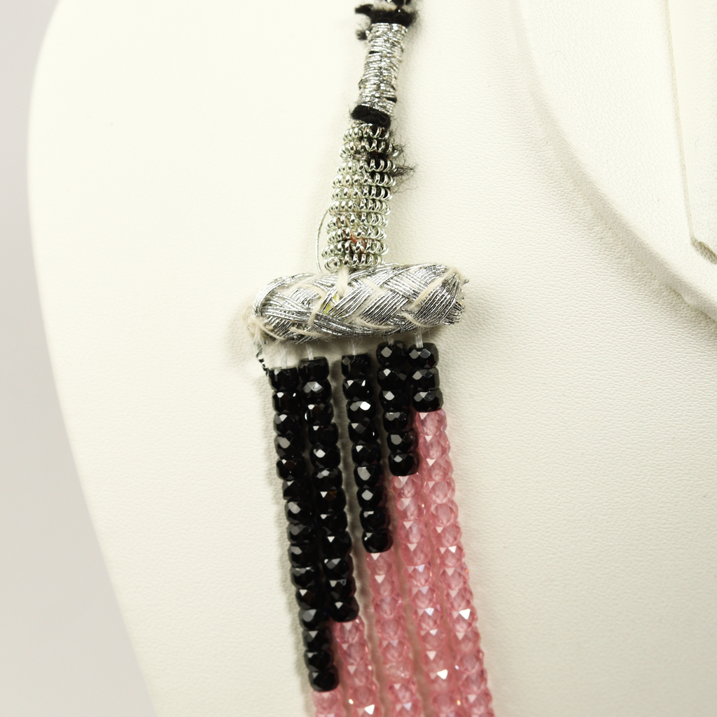 Blue and Pink Onyx Multi-Strand Necklace