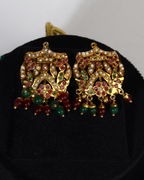 Heirloom Jadau Choker Set: Natural Ruby, Emerald & Freshwater Pearl (Gold Plated)