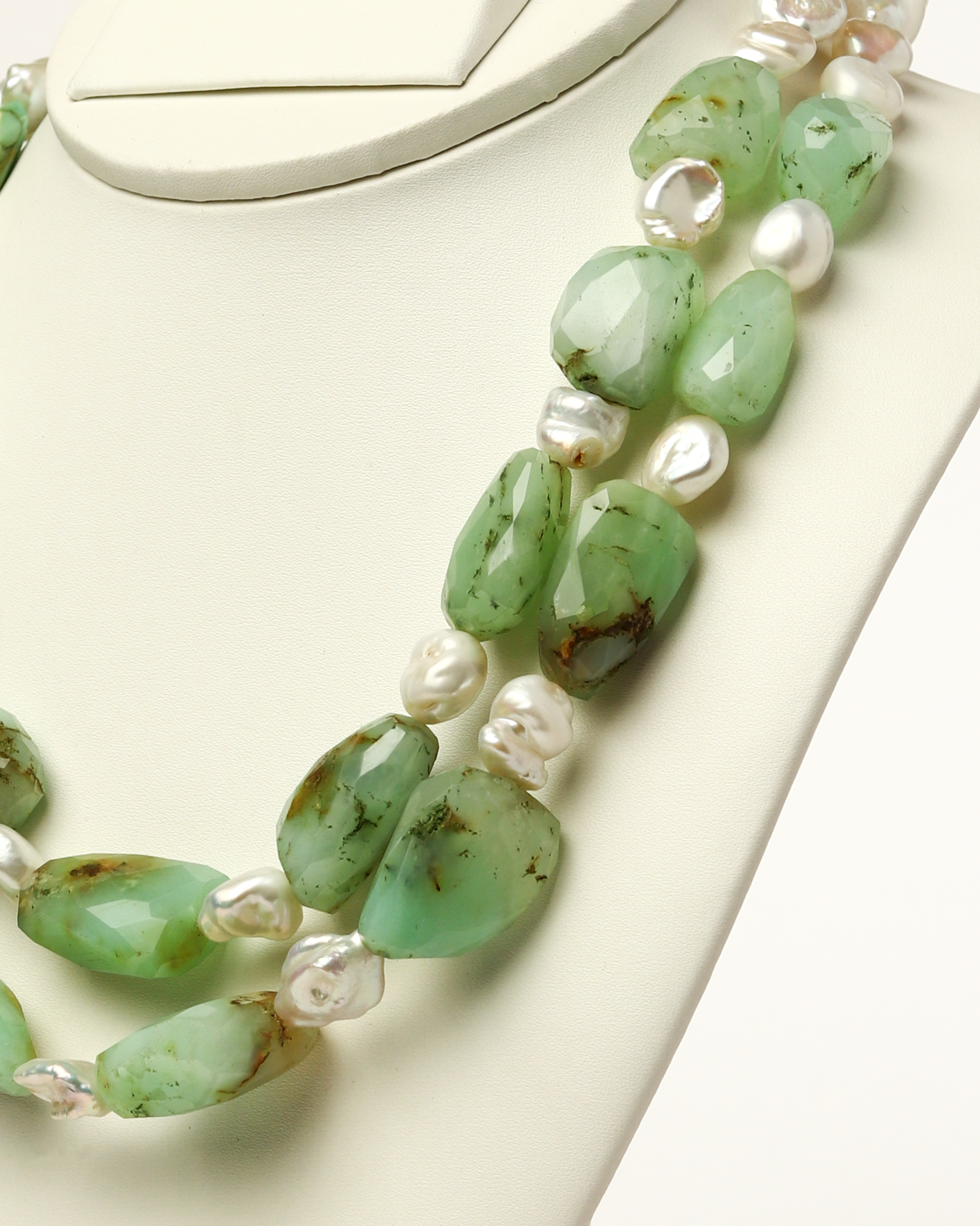 Strawberry Quartz & Baroque Pearl Necklace