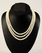 Classic Three-Strand Pearl Necklace