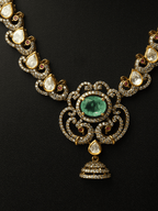Green Moissanite Polki & Kundan Set