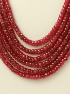 Multi-Strand Ruby Bead Necklace