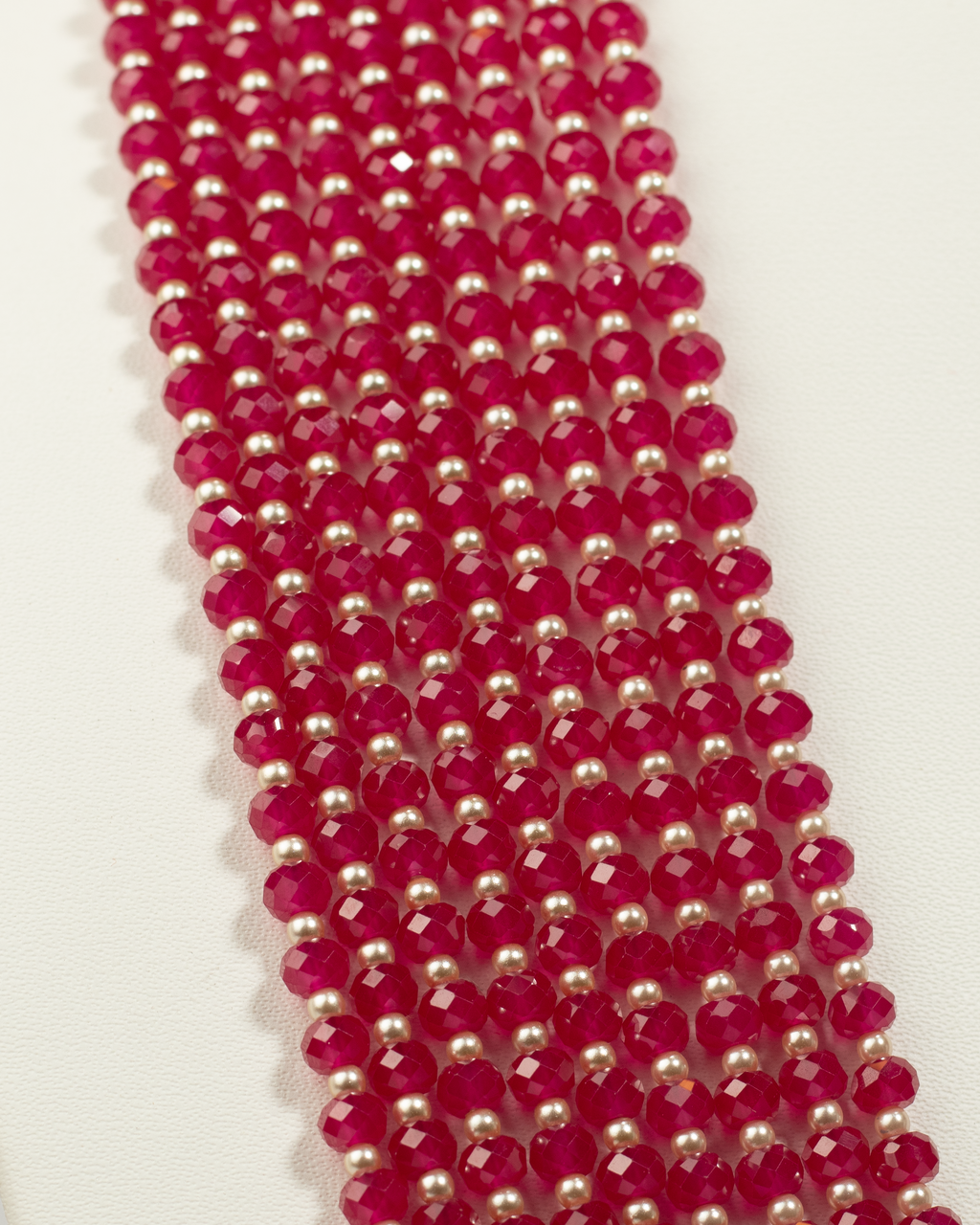 Cascading Ruby Bead Necklace