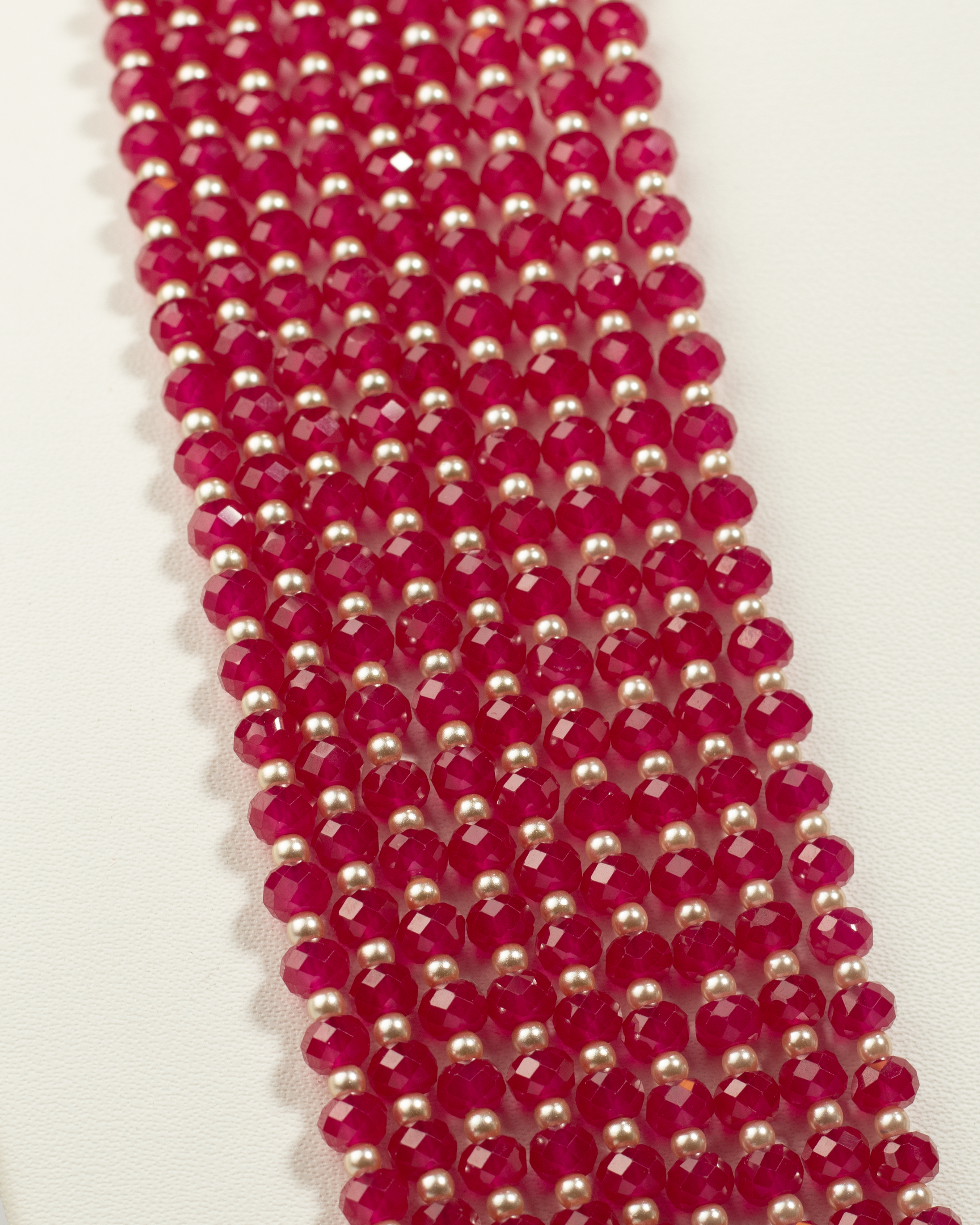 Cascading Ruby Bead Necklace