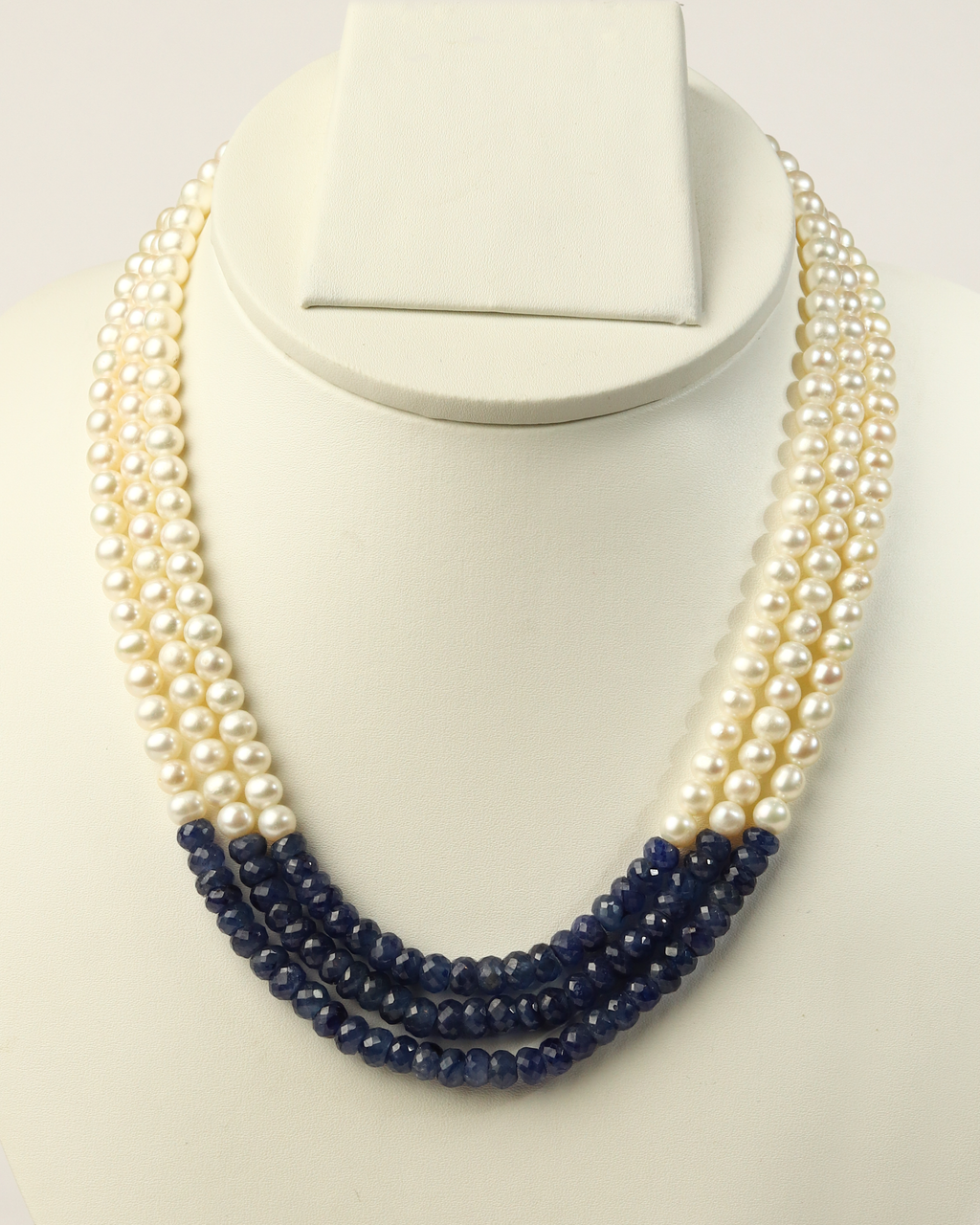 Blue Sapphire & Pearl Necklace
