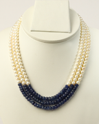 Blue Sapphire & Pearl Necklace