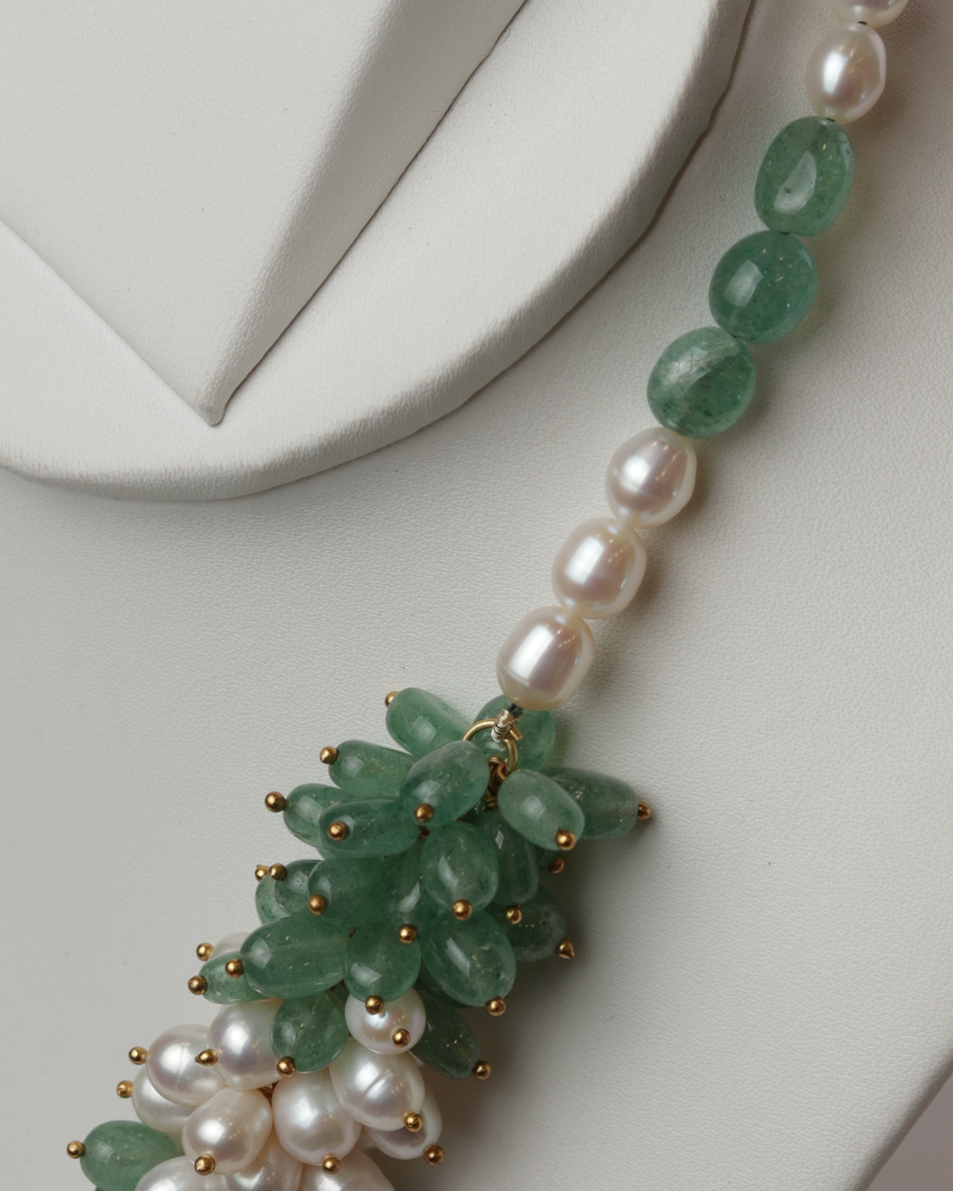 Strawberry Quartz with Pearl Necklace