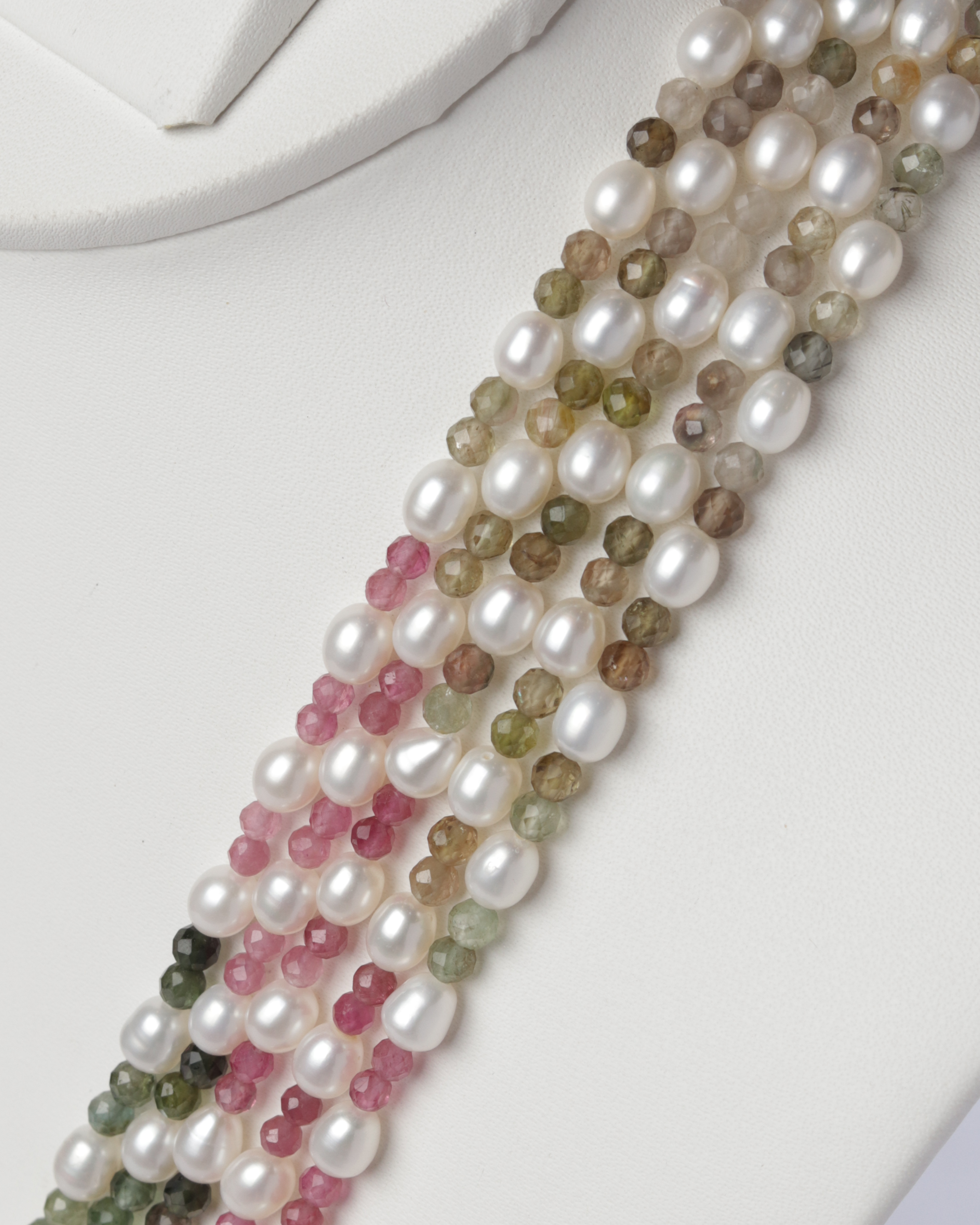 Multi-Color Tourmaline & Pearl Necklace