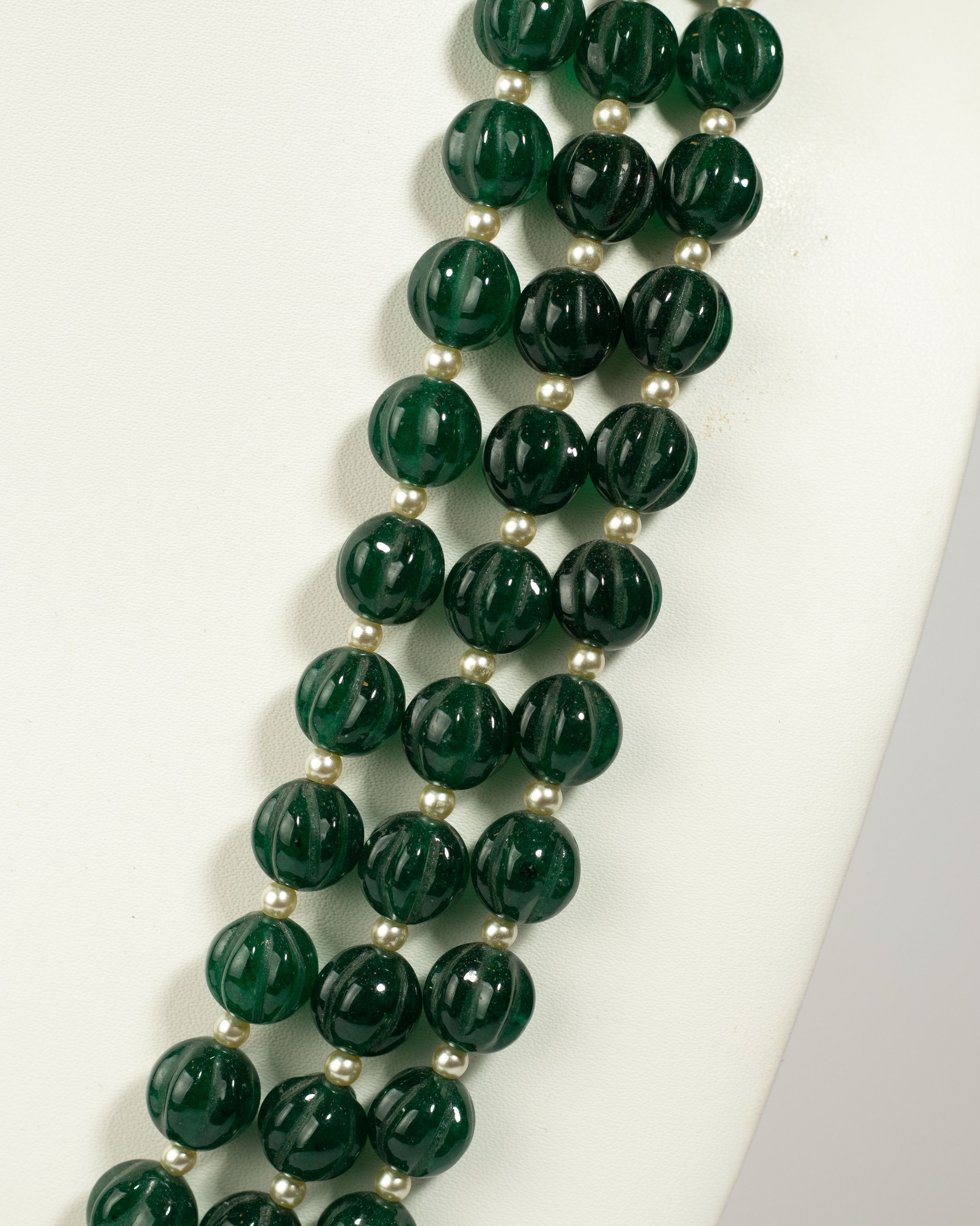Green Quartz with Swarovski Pearls