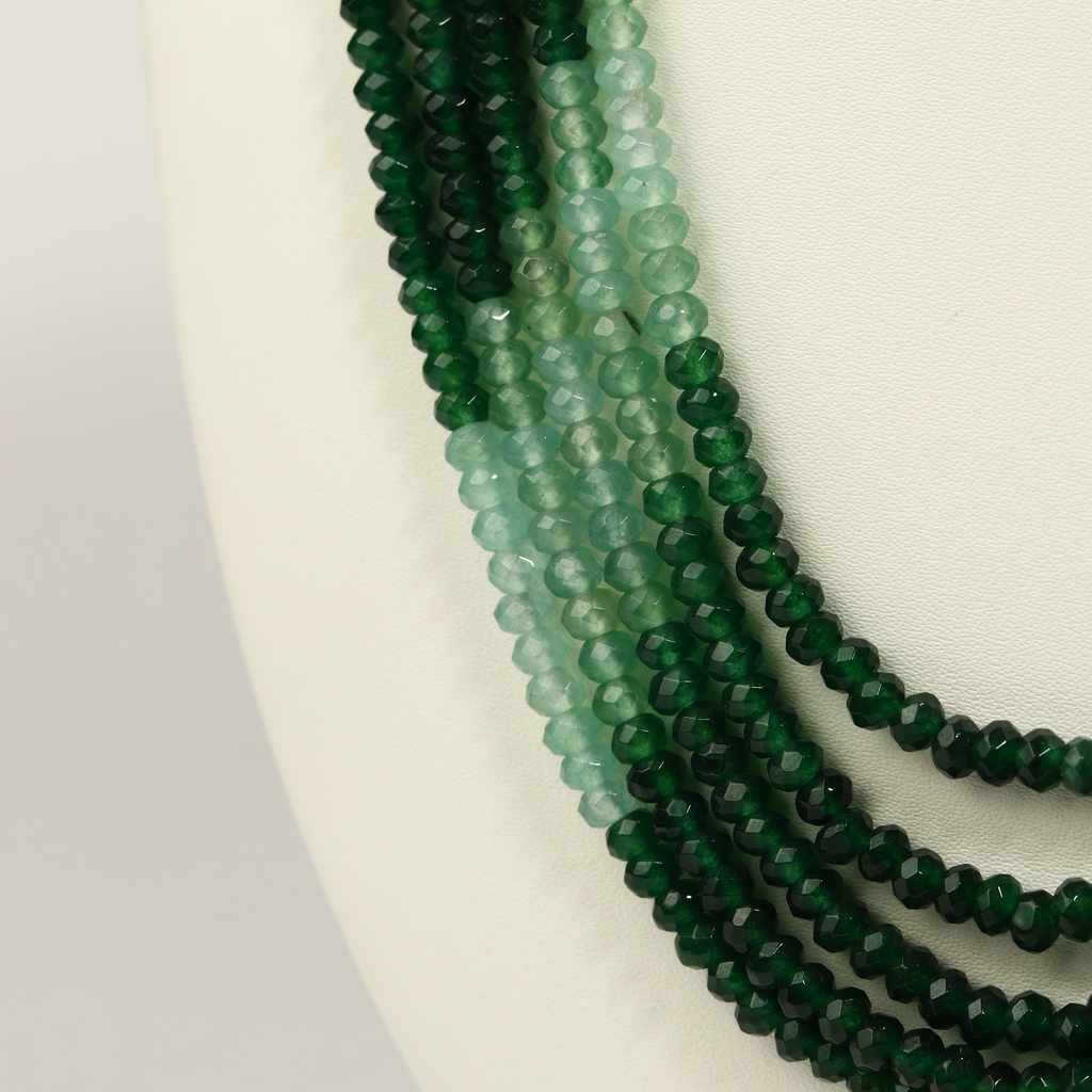 Green Shaded Onyx Multi-Strand Necklace