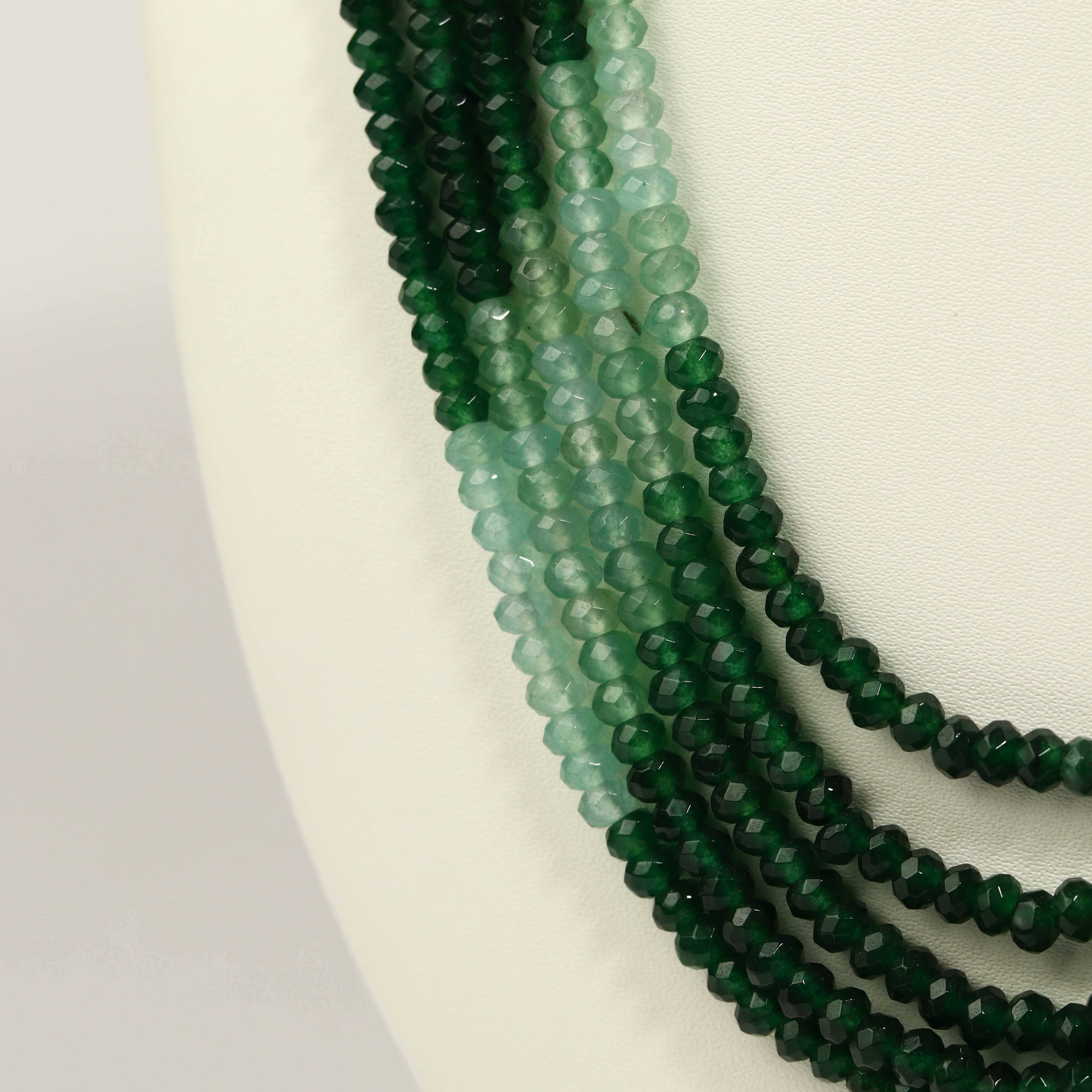 Green Shaded Onyx Multi-Strand Necklace