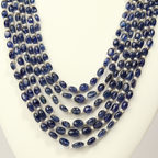 Blue Sapphire with Pearls Multi-Strand Necklace
